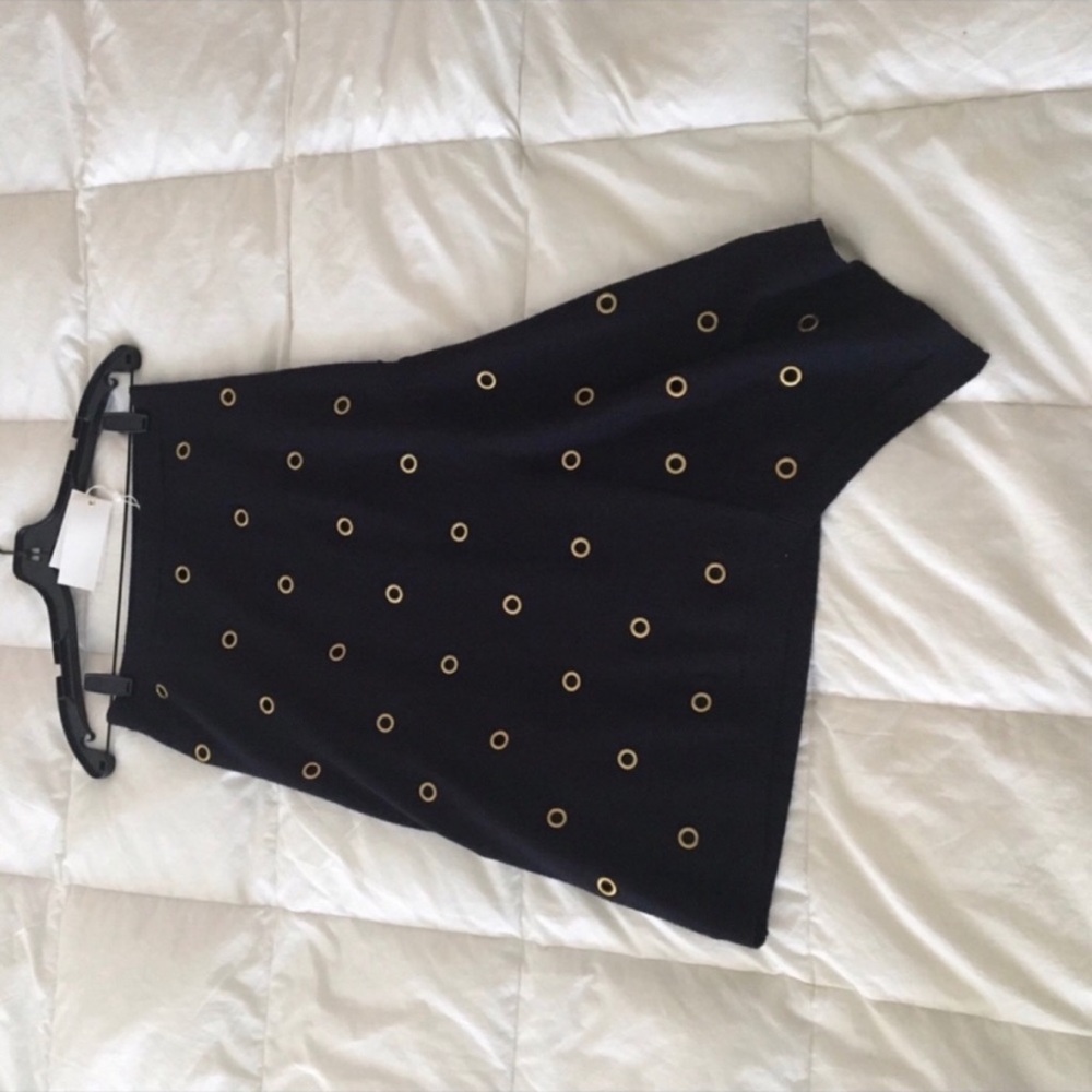 Asymmetric Eyelet Detail Skirt